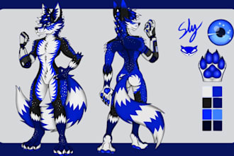 draw furry reference sheet commission furry character fursona oc furry ref sheet