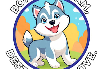 design high quality adventurous puppies mascot logo for your business