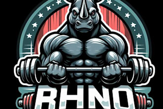 design high quality rhino vintage and rustic logo with express delivery
