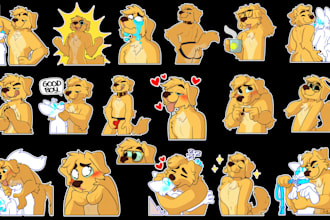 draw furry telegram sticker, nsfw discord animated furry sticker for your oc art