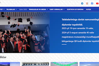 develop a modern university website in react and java andapi