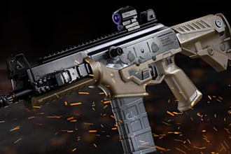 3d gun asset for video games,grenade model,3d weapons for games, heavy short gun