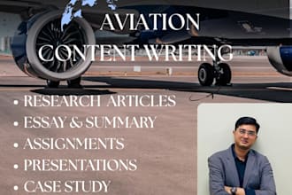 write aviation research articles, assignments, case studies, and reports