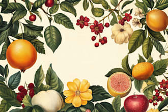 create a beautiful vintage botanical illustration poster