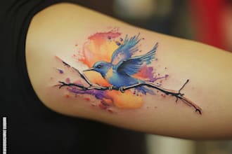 create a watercolor tattoo design