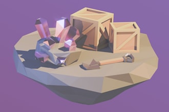 model clean 3d low poly game assets
