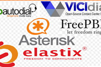 configure and setup asterisk, call center, dialplan, vicidial, voip system, sip