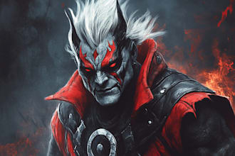 draw you a dc or marvel style comic book superhero or villain character