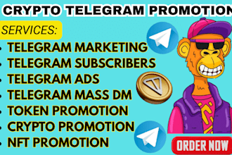 do crypto telegram promotion, telegram subscribers, memecoin, token promotion