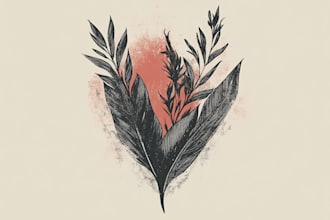 design hand drawn, boho, botanical, vintage logo for you