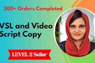 write video script and vsl copywriting for sales video