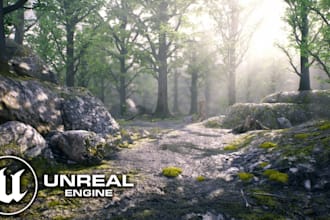 design level, game 3d environment, lighting in unreal engine, unity 3d props