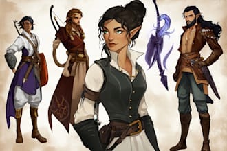 illustrate your d and d character portrait