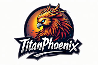 create an eye catching titan phoenix mascot logo with unlimited revisions