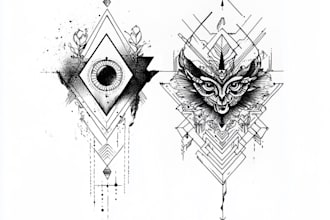 make quick geometric unique tattoo design for you