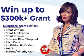 research grant, write grant proposal, apply for grant, do business plan, 501c3