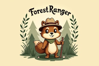 create an eye catching forest ranger mascot logo in one day