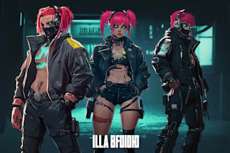 create scifi or cyberpunk character artwork