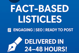 write fact based listicles or 10 point articles for blogs or medium