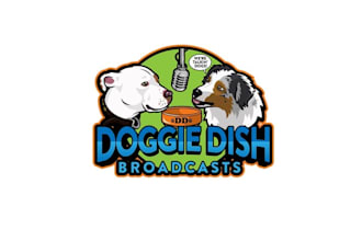 design looking fun dynamic podcast video series dog logo