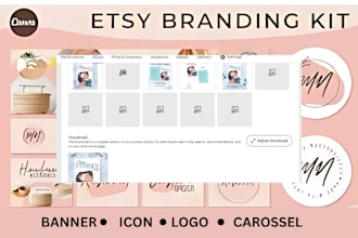 design professional etsy shop banner, logo,icon with branding kit for your store