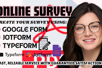 create professional online survey, quiz form on google form, typeform, jotform