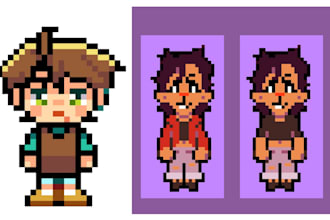 create pixel art animation, sprite sheet, 2d game character, sprite animation