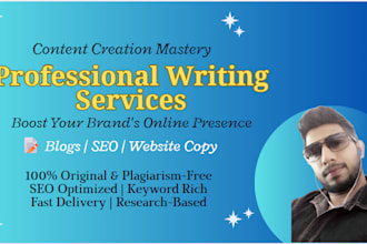 do SEO blog, article writing, copywriting and content writing