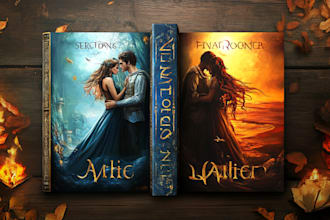 design fantasy book, romance book cover, and book design