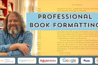 format your book for kindle, KDP, and ingramspark