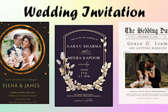 design printable or digital wedding invites in any style