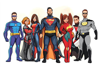 draw superhero character for you