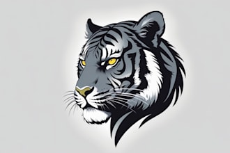 make an amazing shadow tiger head mascot logo in one day