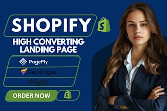 design shopify landing page using gempages, pagefly, or shogun