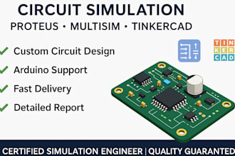 design and simulate electronic circuits in proteus, multisim, or tinkercad