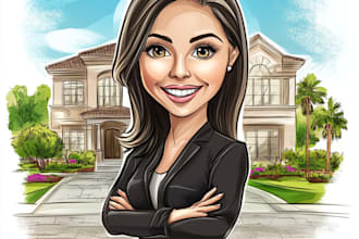 draw cartoon caricature, portrait, avatar, or any