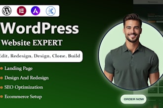 build wordpress website using kadence, astra, divi, gutenberg or elementor