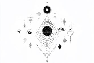 make line art, monoline geometric, minimalist tattoo design
