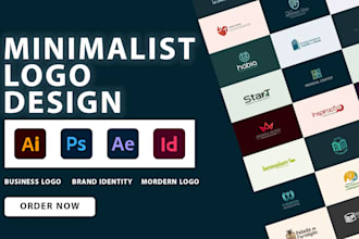 design a minimalist logo mordern saas startup tech software business log o