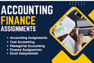 do accounting and finance assignments, financial analysis and report projects