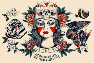 create old school or traditional tattoo style design