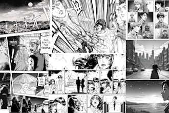 draw comic manga art, manga comic page, manga storyboard panel, nsfw manga