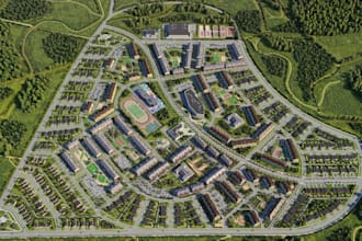 render 3d urban planning,cityscape,3dcustom layout,master site plan,neighborhood