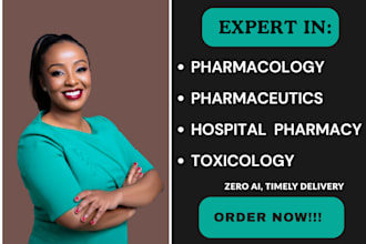 write and research on pharmacology, pharmaceutics, hospital pharmacy, toxicology