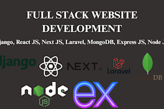 build fullstack wep app using nodejs, mean, mern, django, mongodb admindashboard