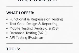 be your QA tester for mobile, web, and API testing with reports