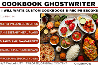 write a custom recipe ebook or diet cookbook from scratch