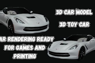 design 3d car model, rc toy model, car animation, car mini, vehicle, 3d printing