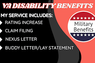 help with VA disability claims, appeal, nexus letters, and buddy statements