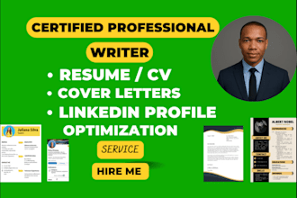 write expert resume, CV and cover letter writing,  linkedin profile optimization
